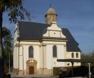 Blick auf die Kirche in Rechberg