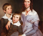 Emanuel Leutze (1816–1868), Mutter mit zwei Kindern, 1844, Öl auf Leinwand. 103,7 × 83 cm. © Dr. Axe Stiftung, Bonn.