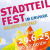 Zu sehen ist das Plakat des 18. Stadtteilfestes im Unipark