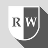 Zu sehen ist das Wappen von Rehenhof-Wetzgau, auf dem auf der Rechten seite ein R abgebildet ist und auf der Linken Seite ein W.