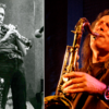 Zwei Musiker mit ihren Instrumenten.