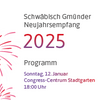 Zu sehen ist die Flyerfront vom Neujahrsempfang 2025 am 12. Januar, 18 Uhr