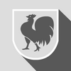 Zu sehen ist das Hussenhofen-Zimmern Wappen, dass mit einem Hahn abgebildet wird.