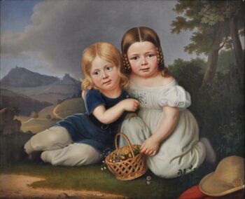 Franz Seraph Stirnbrand (* 1788; † 2. August 1882 in Stuttgart), Doppelbildnis der Geschwister Berta Luise und Julius Benner, 1840, Öl auf Leinwand © Museum im Prediger, Schwäbisch Gmünd