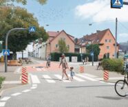 Entwurfsplanung: umgestalteter Kreuzungsbereich