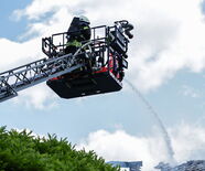 Brandbekämpfung von der Drehleiter
