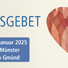 Auf dem Bild zu sehen ist der Flyer des Interreligiösen Friedengebets am Samstag, 18. Januar, um 16.30 Uhr im Heilig Kreuz Münster