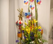 Blumengesteck der 6. Blumenschau mit dem Thema Pure Lebensfreude