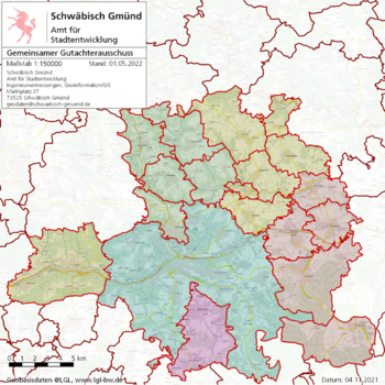 Übersichtsskarte Gutachterausschuss Gemeinden