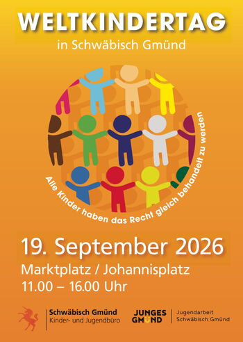 Plakat zum Weltkindertag am 19. September 2026 in Schwäbisch Gmünd