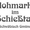 Das Logo vom Flohmarkt im Schießtal in schwarzer Schrift auf weißem Hintergrund.