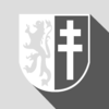Zu sehen ist das Bettringen Wappen, auf der linken Seite ist ein Löwe abgebildet und auf der rechten Seite ein Doppelkreuz.