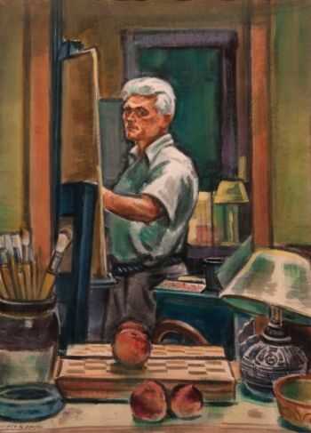 Emil Holzhauer, Selbstporträt, 1933, Öl auf Leinwand, 75 x 54 cm. © Northwest Florida State College Permanent Collection, Niceville, Florida