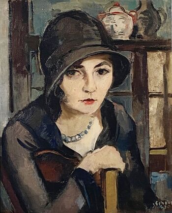Peter Jakob Schober (1897–1983), Mädchen aus der Rue St. Paul, 1930, Öl auf Leinwand. © Museum im Prediger, Schwäbisch Gmünd