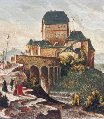 Burg Hohenrechberg vor dem Brand von 1865